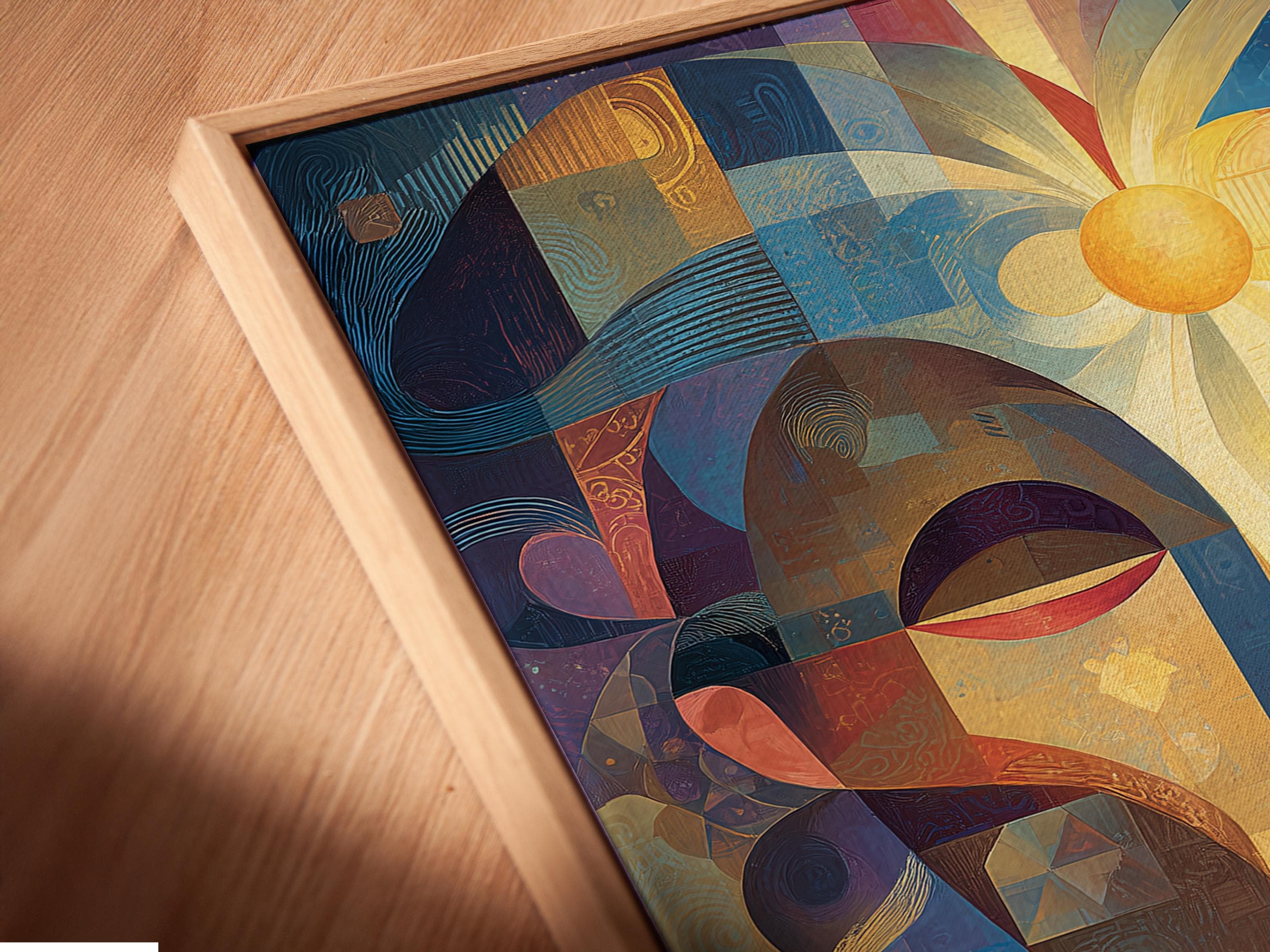 Artwork displayed above a wall with other view thumbnails of the same design