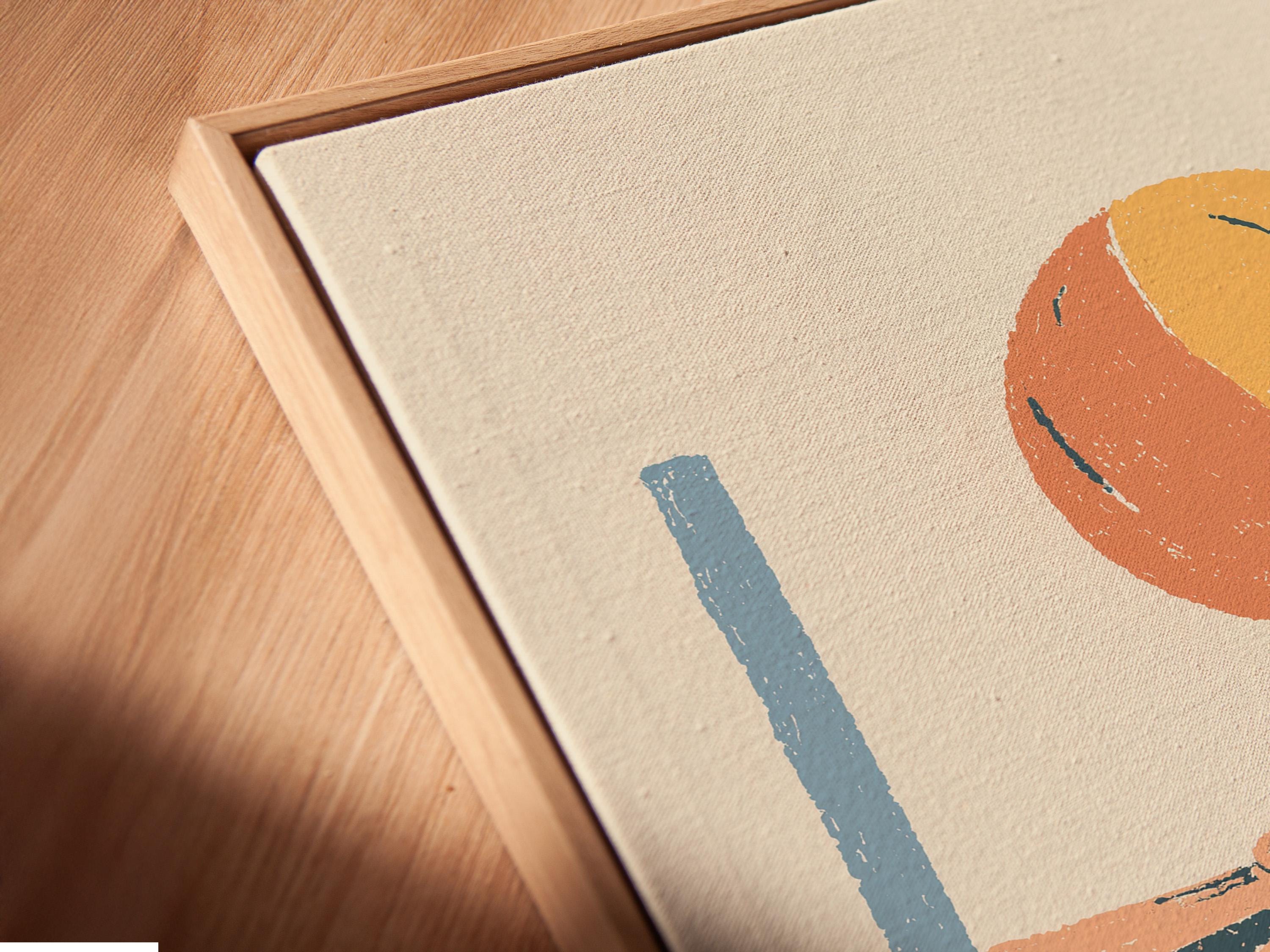 Room mockup showing a framed basketball hoop artwork on a wall
