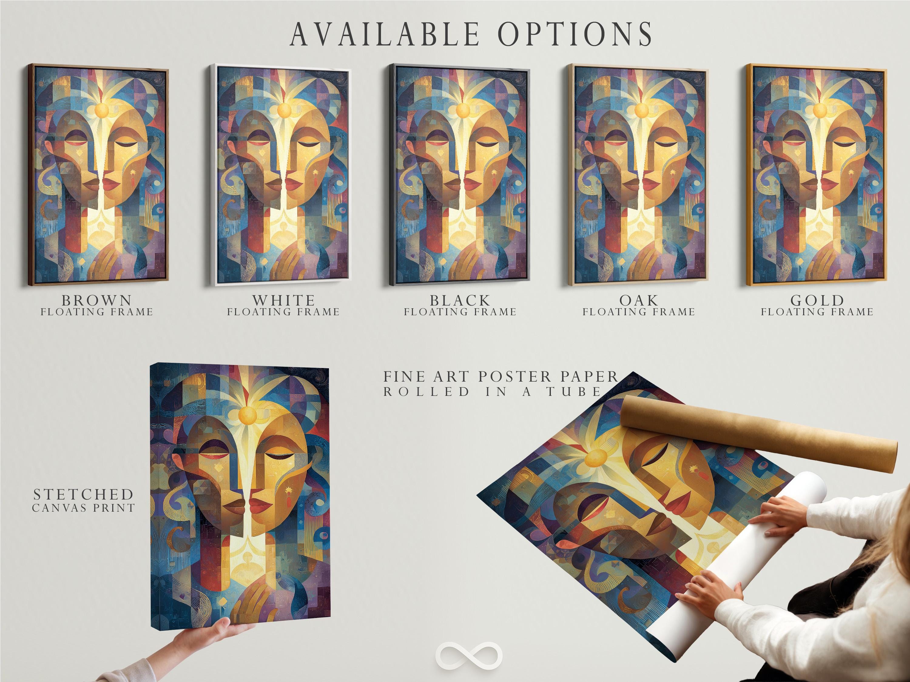 Artwork displayed above a wall with other view thumbnails of the same design