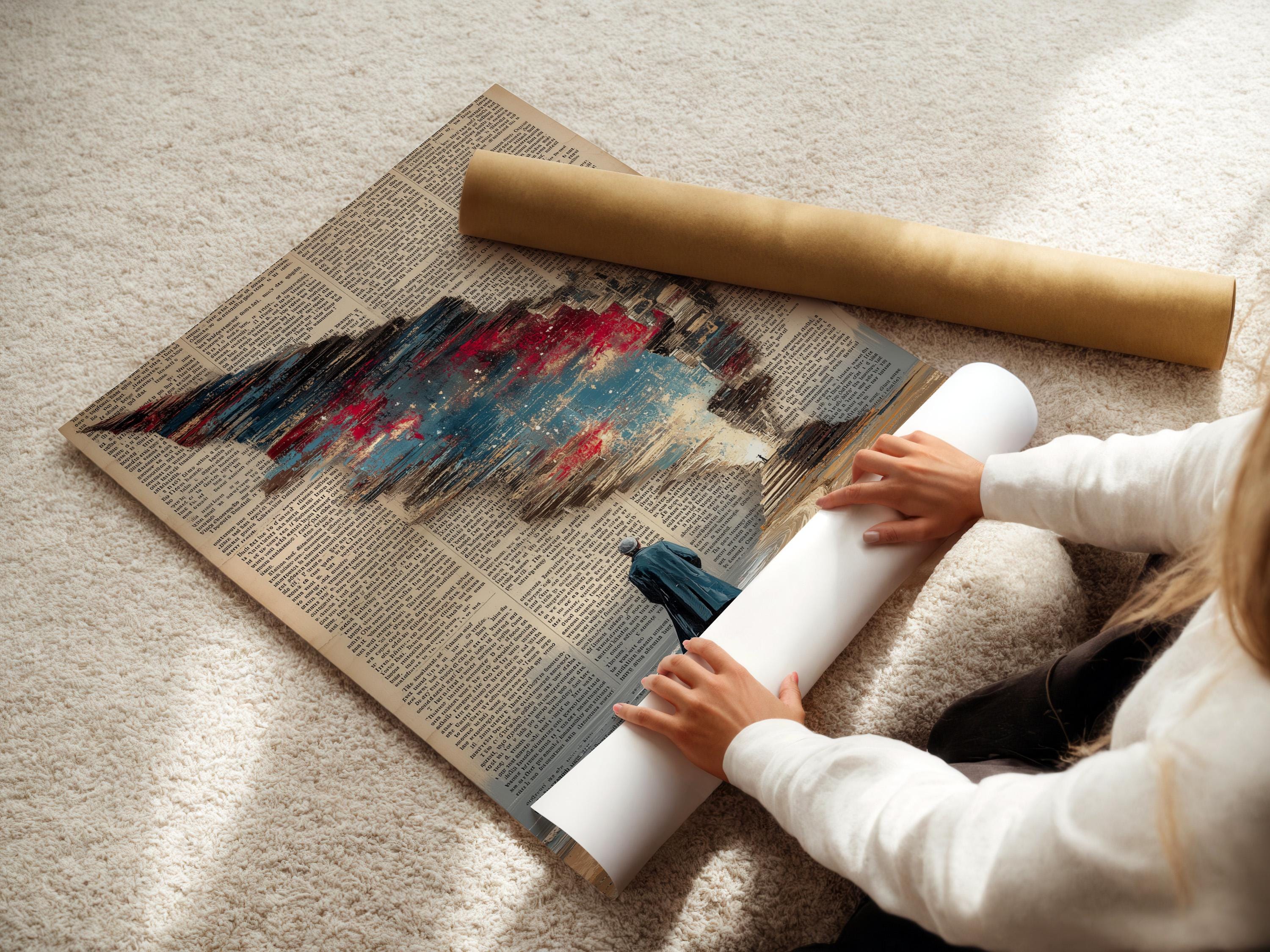 Dictionary-style beach wall art featuring a man walking toward light