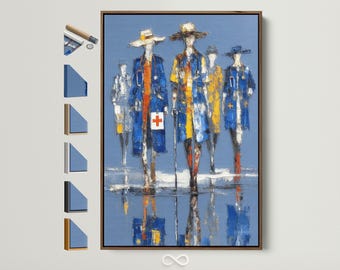Medical Heroes Canvas Print - Healthcare Worker Wall Art, Abstract Doctor Painting for Office Medical Decor