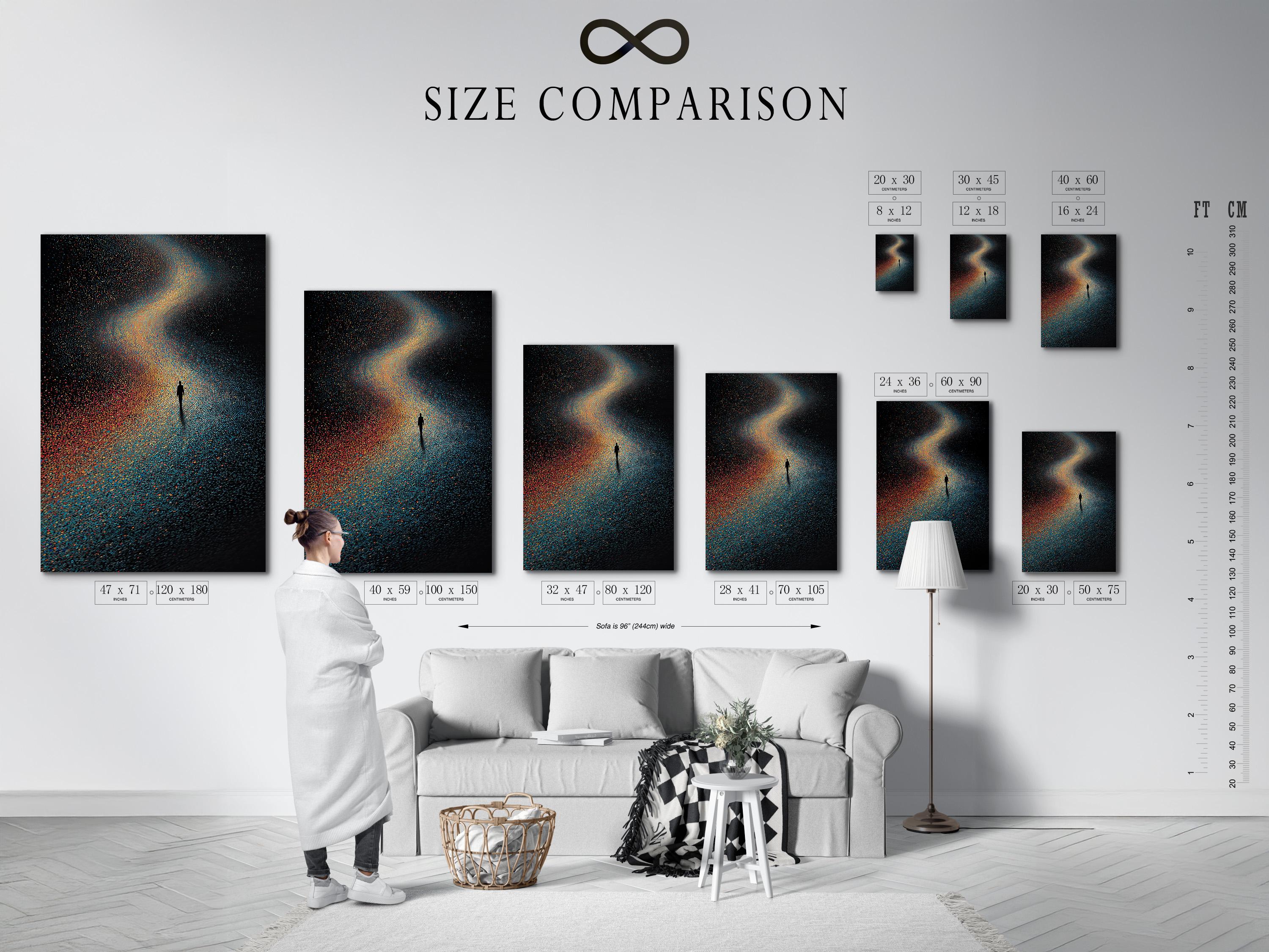 Galaxy spiral artwork displayed in a framed mockup with a neutral wall background