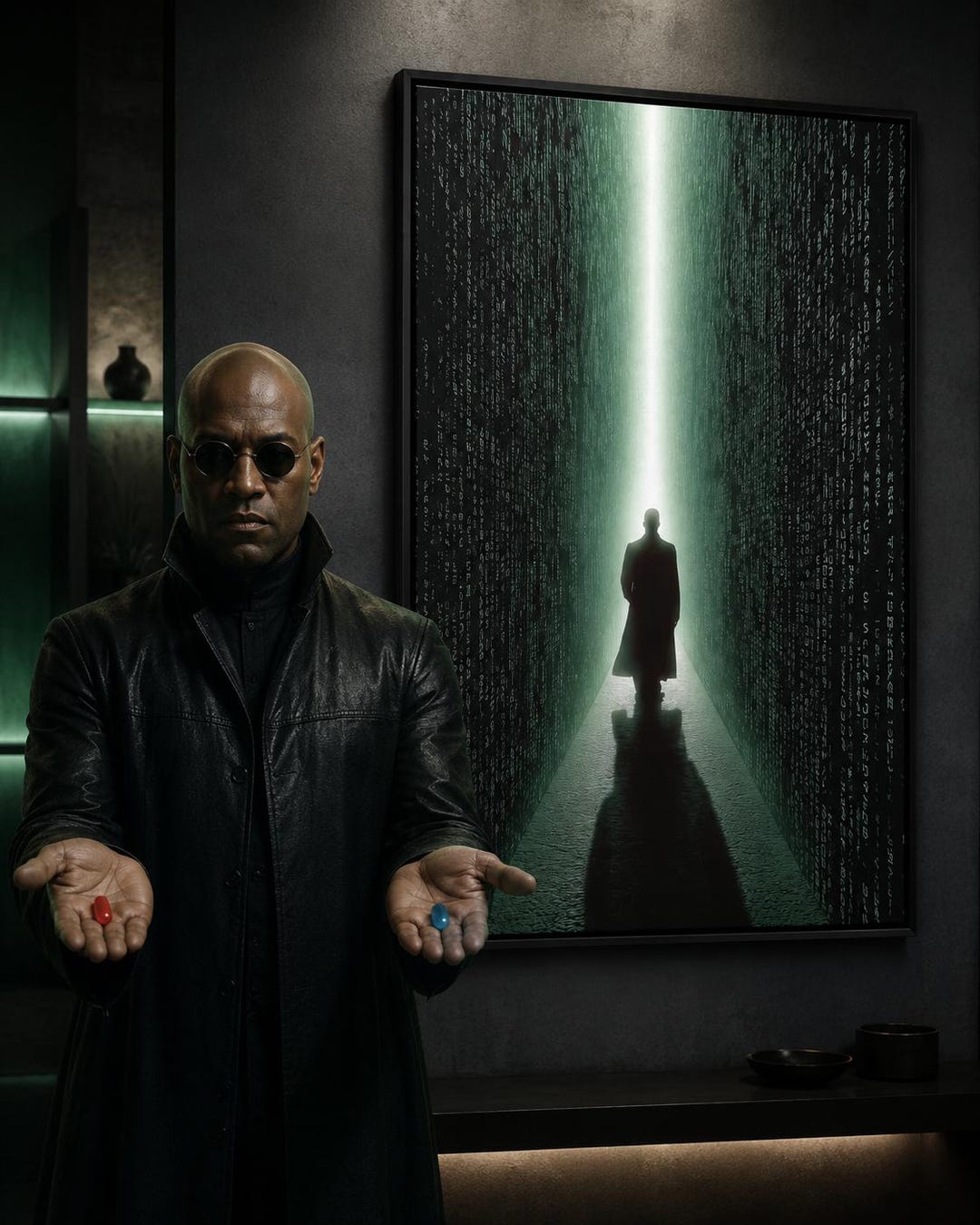 Matrix Code Canvas Art - Sci-fi Wall Decor, Cyberpunk Art Print, Green ...