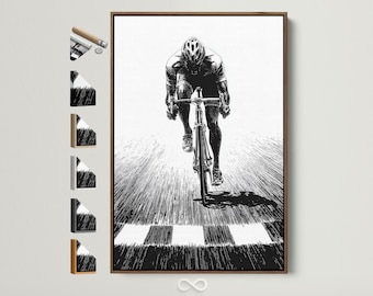Cycling Art Print - Vintage Bicycle Wall Art, Road Bike Canvas Print for Home Office Decor, Gift for Cyclist