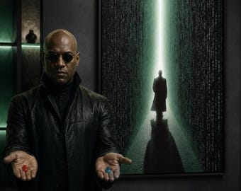 Matrix Code Canvas Art - Sci-Fi Wall Decor, Cyberpunk Art Print, Green Binary Poster, Modern Office Decor, Gift for Tech Enthusiast
