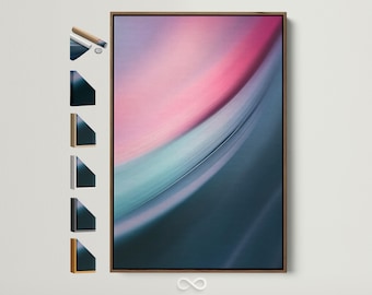 Abstract Canvas Art - Pink & Teal Wall Decor, Modern Art Print for Living Room, Contemporary Artwork, Housewarming Gift Idea