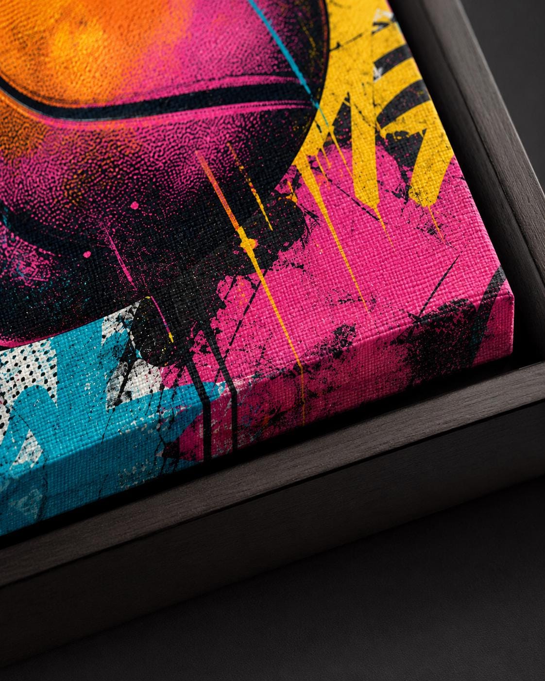 Three-panel pop art sports set showing a basketball, baseball and football with “POP ART SPORTS” text detail view