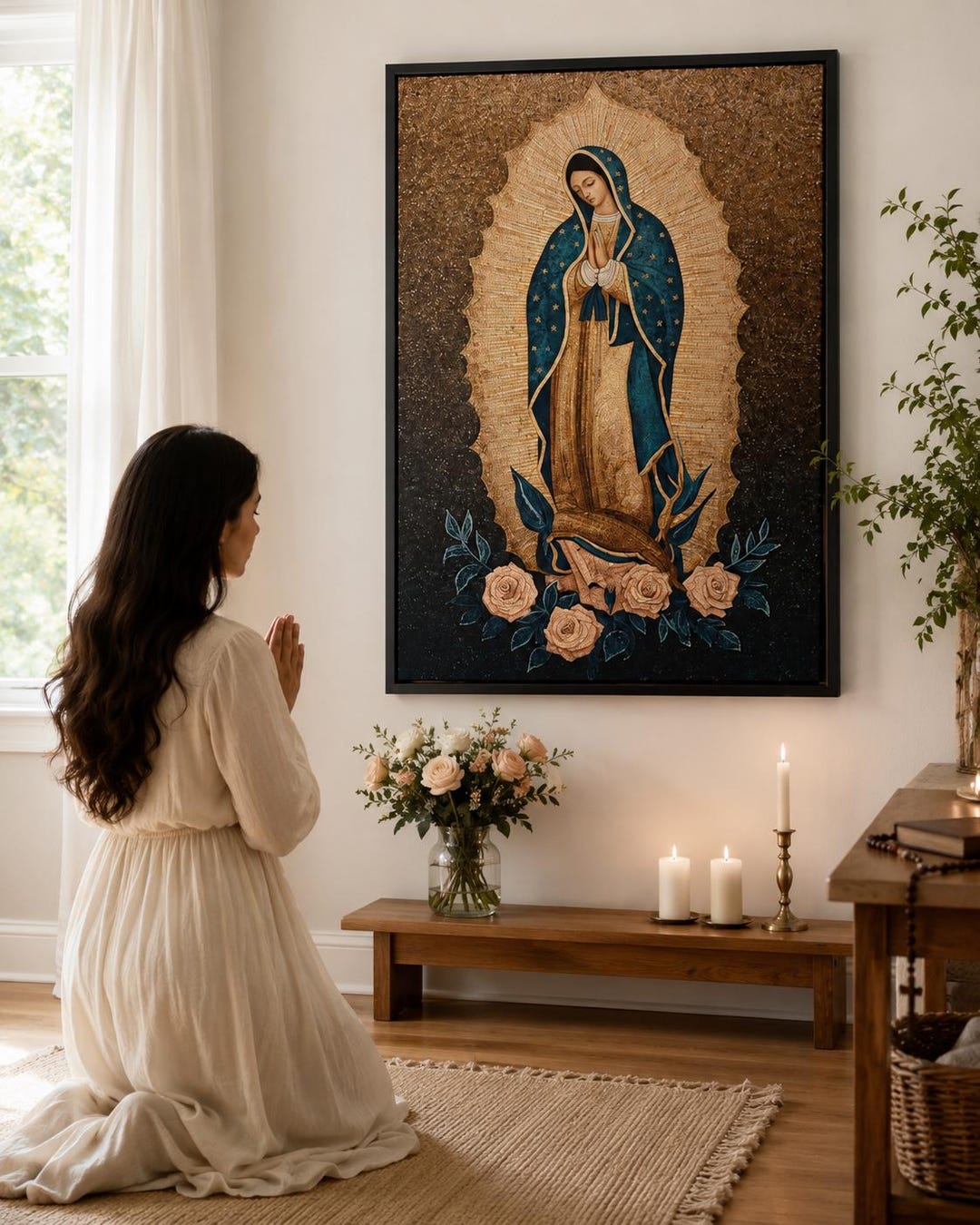 Virgin Mary Canvas Art - Our Lady of Guadalupe Print, Religious Wall ...