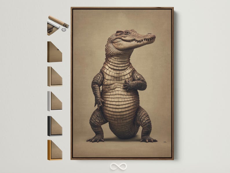 Sepia alligator portrait with detailed scales against a warm background