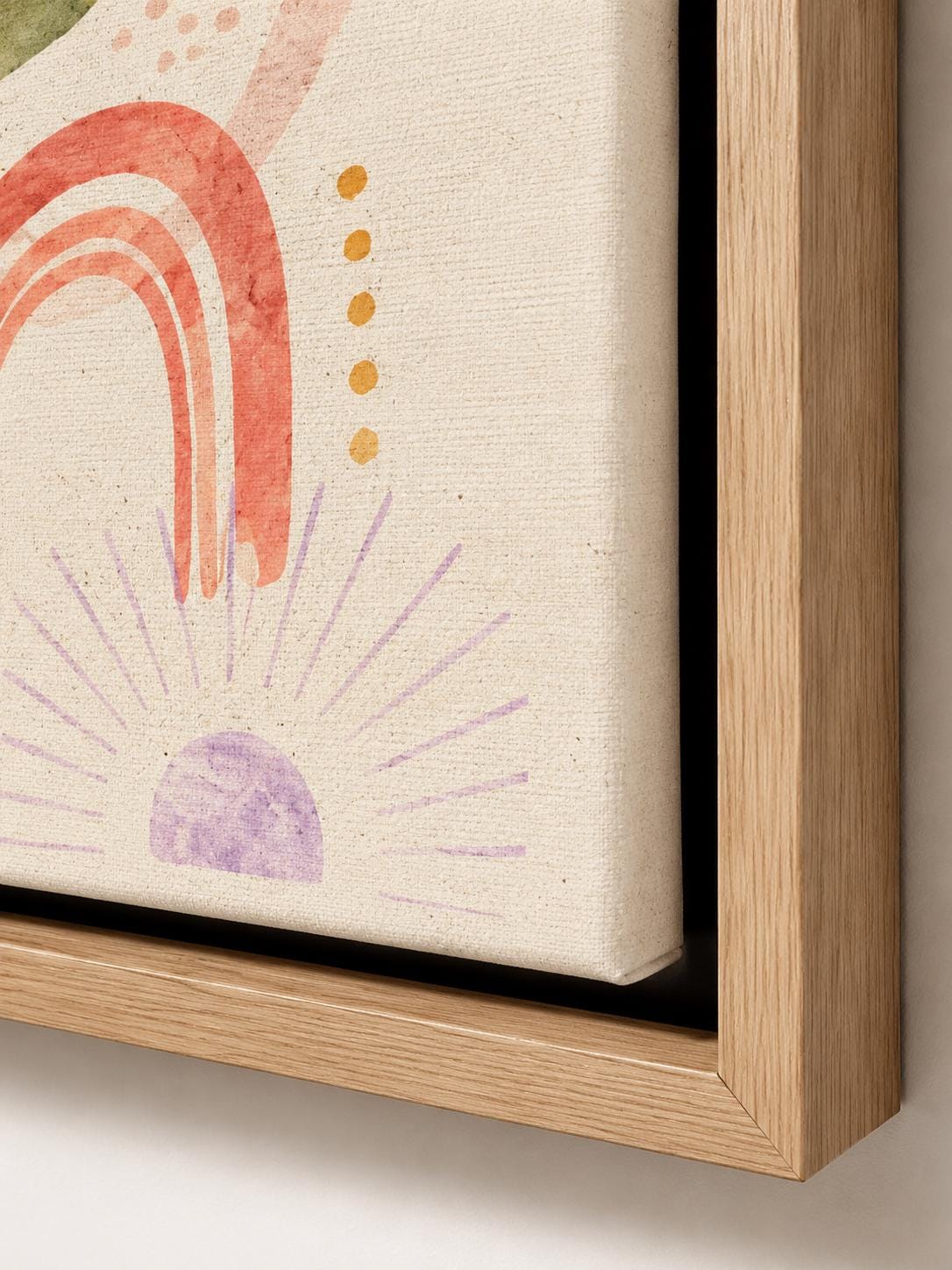 Three pastel abstract panels show organic geometric shapes, doodle-like lines and dots arranged in collage-style compositions within light cream