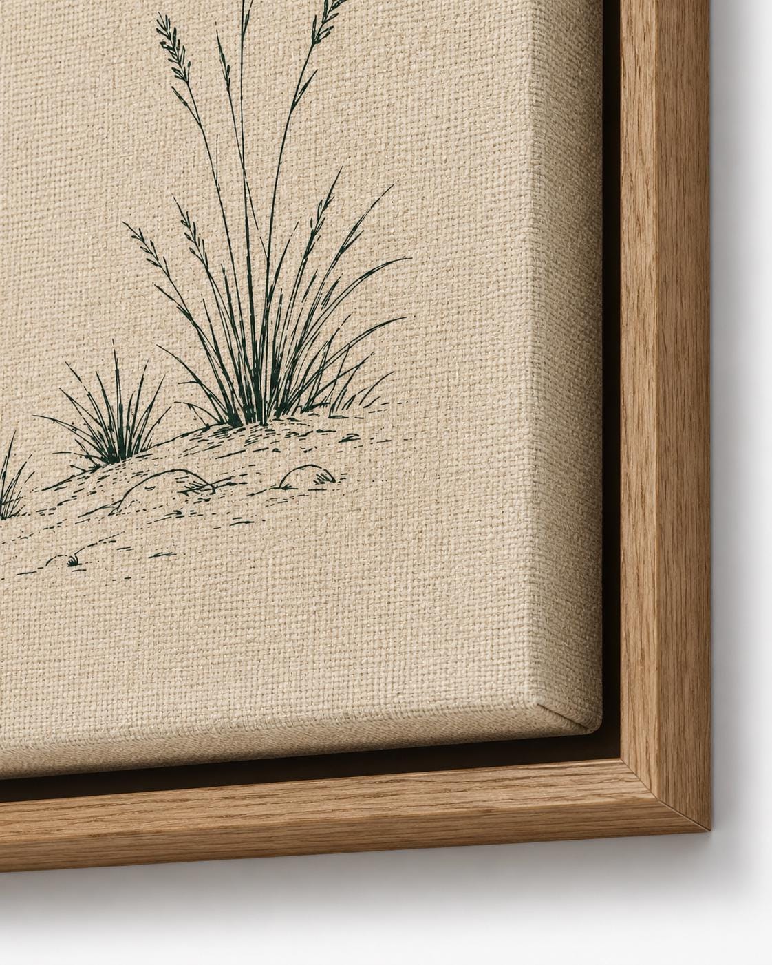 Western framed wall art set displayed above a wooden sideboard with a person standing nearby