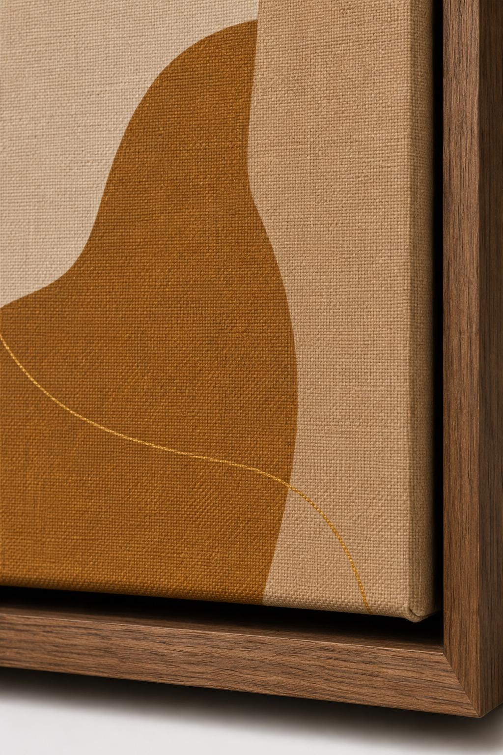 Western wall art set of three panels displayed above a wooden sideboard with decorative vases