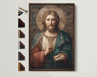 Jesus Christ Canvas Art Print - Religious Artwork, Spiritual Wall Decor, Christian Home Gift, Classic Portrait, Church Art, Faith Inspired