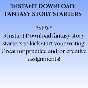 3 Instant Download Fantasy Story Starters