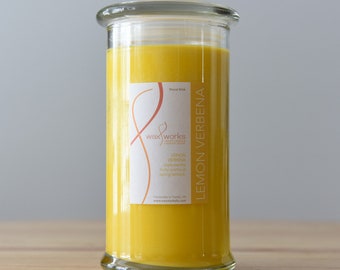 17 oz Woodwick Lemon Verbena Soy Jar Candle