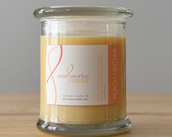 9 oz  Woodwick Peach Nectar Soy Jar Candle