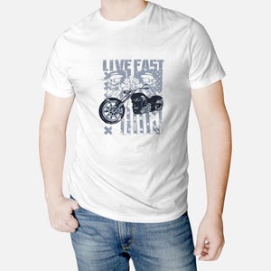 Live Fast Ride Free – Motorcycle Graphic T-Shirt | Biker Tee for Men | Vintage Rider Shirt