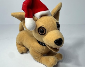 Vintage Taco Bell Chihuahua Plush Santa Hat Christmas Dog Applause 6 inch 1990s