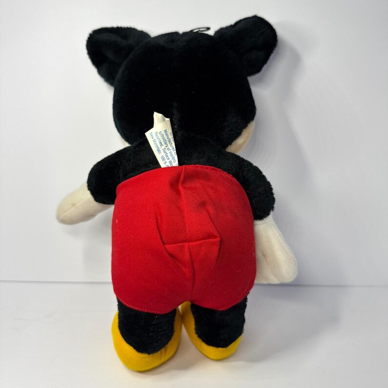 Peluche vintage Playskool Disney Topolino con pantaloni rossi #70130, 33 cm immagine 4