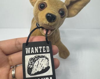 Vintage Taco Bell Chihuahua Plush Dog Wanted Chalupa Sign Yo Quiero 7 Inch 1990s