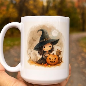 Halloween Pumpkin Coffee Mug, Fall Pumpkin Mug Cute Ghost Mug, Halloween Gift, Fall Season Ghost, Mug 15 Oz and 11 Oz Options.