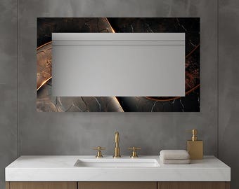 Dekorativer Wandspiegel aus gehärtetem Glas, rechteckig, modernes Wohndekor