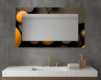 Tempered Glass Wall Mirror, Modern Frameless Design