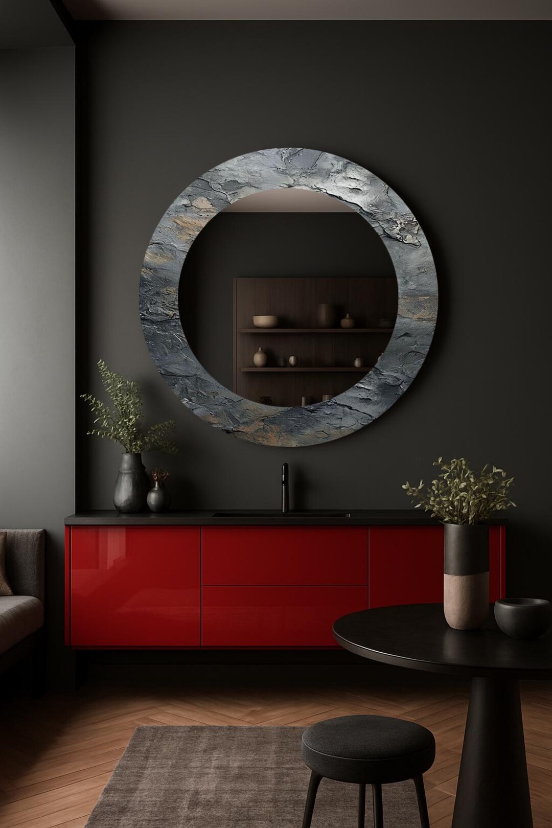 Luxury Wall Mirror, Accent Wall Mirror, Round Home Decor Mirror ...