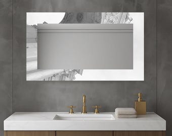 Handgefertigter Wandspiegel aus gehärtetem Glas, modernes Wohndekor