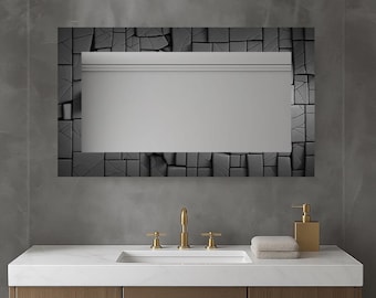 Handgefertigter Wandspiegel aus gehärtetem Glas, modernes Wohndekor