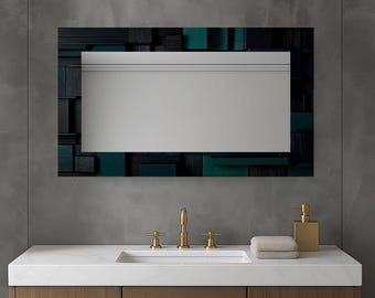 Rechteckiger dekorativer Wandspiegel, modernes gehärtetes Glas