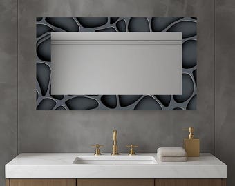 Rechteckiger Wandspiegel aus gehärtetem Glas - moderner Wohnakzent