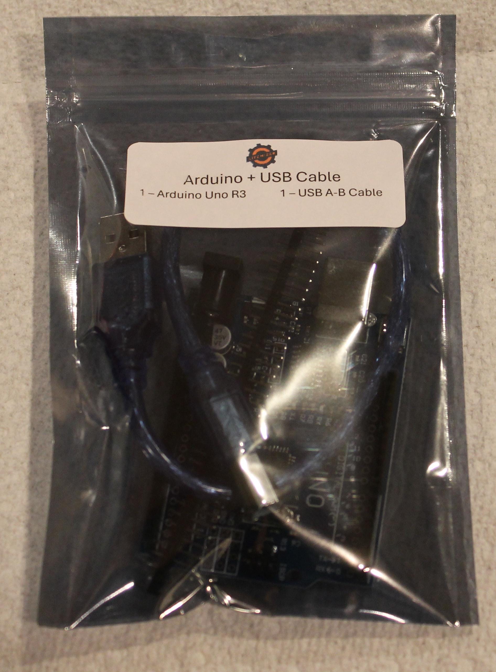 Arduino + USB Cable Starter Kit (Microcontroller + Programming Cable)