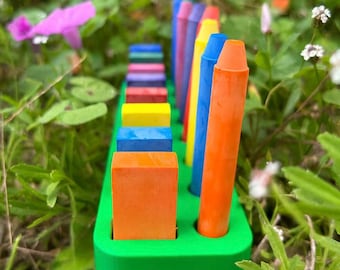 Fits Stockmar Filana 8 Crayon & 8 Block Holder Slots- Montessori Waldorf Toy