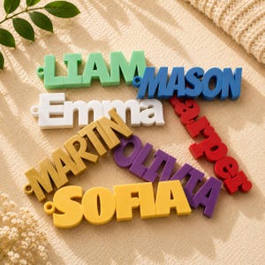 Custom 3D Printed Name Keychain Tag | Personalized Backpack, Luggage Charm, Bag Identifier image 4