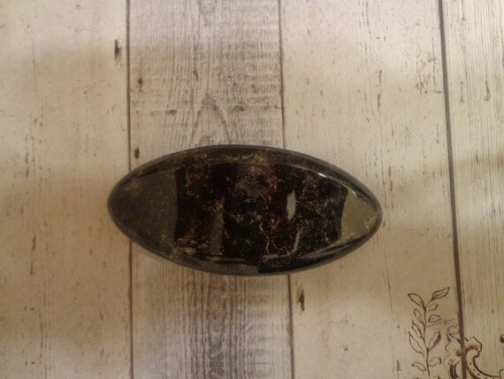Lucite Barrette, Hair Clip, France, Black With Silver Frost  display picture 1