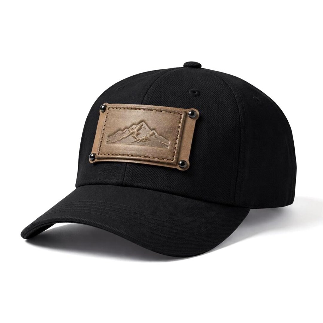 Cap With Patch Leather Patch for Baseball Cap Embossed Logo Text: Outdoor Accessories ...