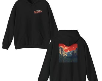 Vintage Style Yosemite National Park Hoodie, Retro El Capitan Sunset Graphic Sweatshirt