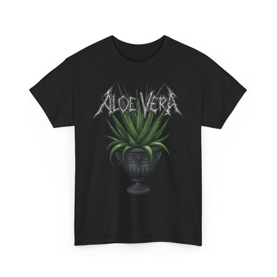 Aloe Vera Death Metal Band T-Shirt | Gothic Plant Graphic Tee