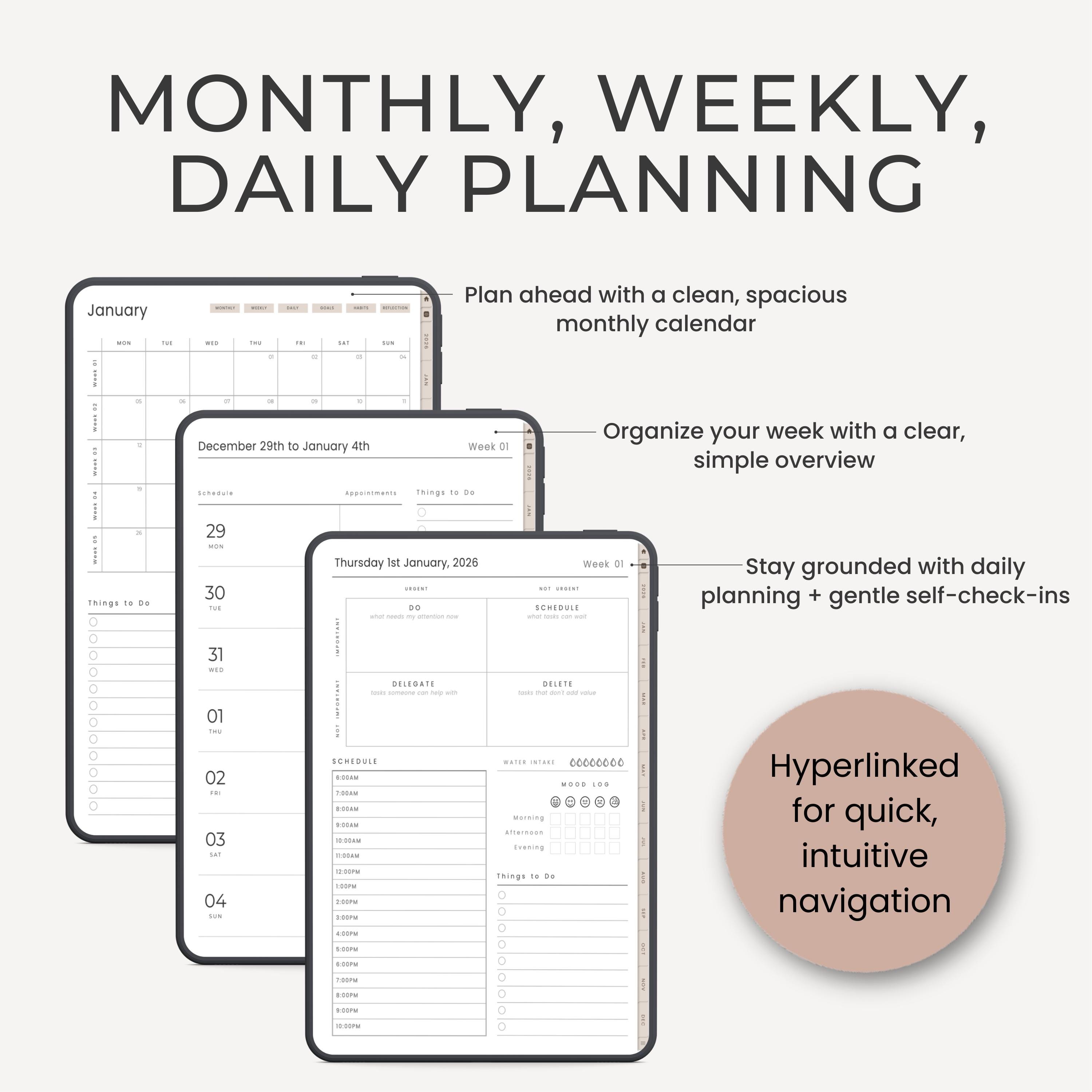 2026 Anxiety Digital Planner for iPad | Hyperlinked Goodnotes Planner ...
