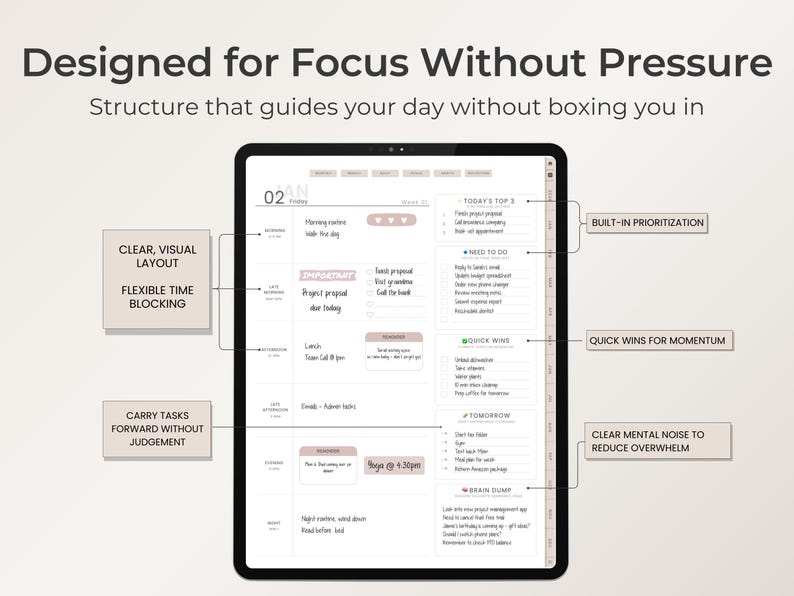 2026 ADHD Digital Planner for iPad | Hyperlinked PDF, Goodnotes - Etsy
