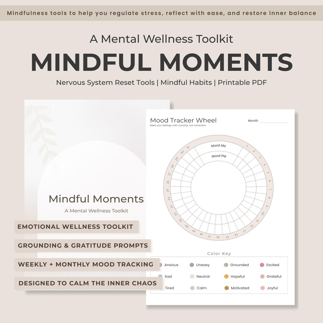 Mindful Moments Printable Toolkit | Self-care Journal for Gratitude ...