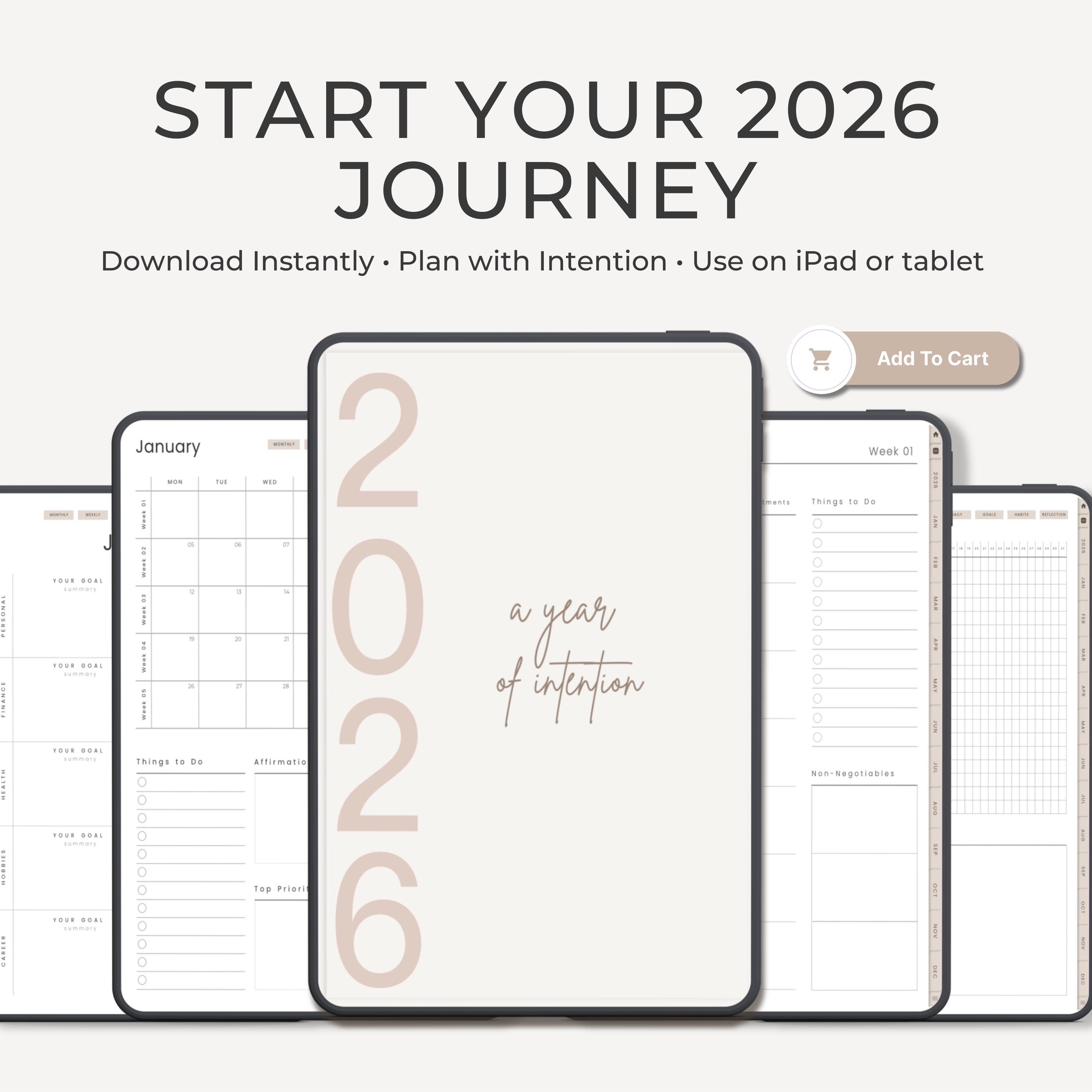 2026 Anxiety Digital Planner for iPad | Hyperlinked Goodnotes Planner ...