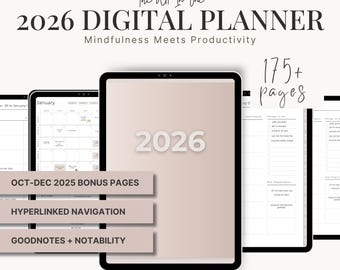 Cyfrowy planer zdrowia psychicznego na rok 2026, GoodNotes i Notability (do pobrania w formacie PDF)