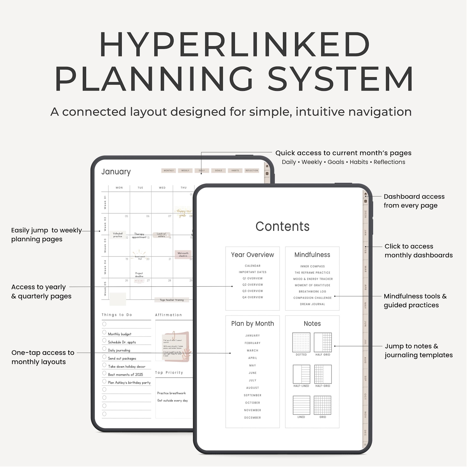 2026 Anxiety Digital Planner for iPad | Hyperlinked Goodnotes Planner ...