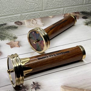 Personalized wooden Kaleidoscope, Handmade engraved kaleidoscope, Personalized Gift for Him, Baptism Gift, Anniversary Gift Kaleidoscope