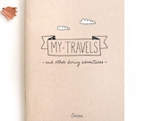 Travels Gifts, Personalized Travel Journal for Kids, 4 x 5.25" My Travels and Daring Adventures Journal Recycled, Eco Friendly