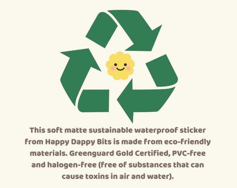 Earth Day Sticker, PVC-Free Eco Friendly Sticker, Earth Day Every Day Soft Matte Vinyl Sticker, Illustrated Environmental Plant Stickers 2.5 image 5