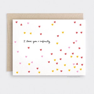 I Love You X Infinity, Valentines Day Card for Him, For Her, Unique Card For Him, Gift for Her, Heart Confetti image 4