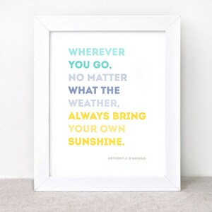 Inspirational Quote Print 8x10 Sunshine Home Decor Wall - Etsy